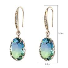 1pc Cubic Zirconia Drop Earrings Copper Jewelry - Multicolor - View 3