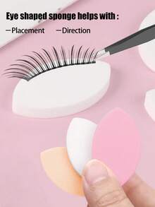 50 piezas Almohadillas de esponja suave para pestañas postizas - Esponjas de maquillaje reutilizables, adecuadas para principiantes, entrenamiento y herramientas de extensión de pestañas, esponjas para practicar la forma del ojo, esponjas de maquillaje suaves y flexibles, con diseño de diagrama de pestañas, adecuadas para principiantes y técnicos de pestañas, para práctica y mejora de habilidades, reutilizables, herramientas de maquillaje y herramientas de maquillaje de ojos, adecuadas para uso en salón.