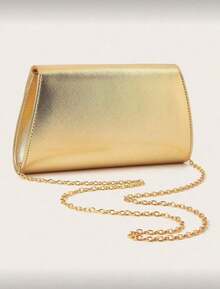 Luxurious Women's Clutch Bag, Handbag And Shoulder Bag, Chain Strap, - 金色 - 查看 3