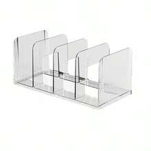 1个桌面收纳架透明亚克力书挡文件书架，适用于办公室和学生，用于存放书籍，保持桌面整洁。