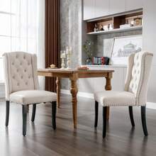 Dining Chairs - Beige + Velvet6 - View 5