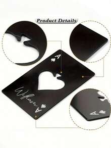 Abridor de botellas personalizado as de picas: regalo de póker de acero inoxidable - Multicolor - Ver 5