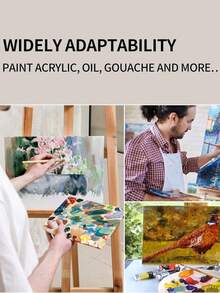 多种尺寸的绷框画布套装，空白白色画布，适用于油画、丙烯画和流体艺术创作，小巧便携，方便旅行携带。 - 彩色 - 查看 11