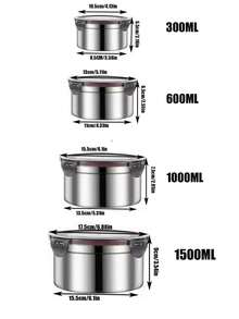 Juego de fiambrera hermética de acero inoxidable, recipiente de almacenamiento portátil a prueba de fugas, apto para congelador y microondas, conservación de frescura duradera, elemento esencial para la organización de la cocina - Multicolor - Ver 23