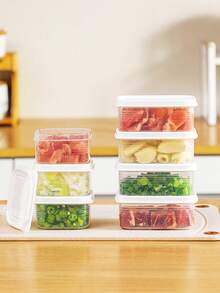 1个带盖冰箱食品储物盒，便当盒，洋葱姜蒜储物盒，透明塑料小盒，备餐盒，厨房适用，办公室午餐盒，洋葱姜蒜储物盒 - 彩色 - 查看 4