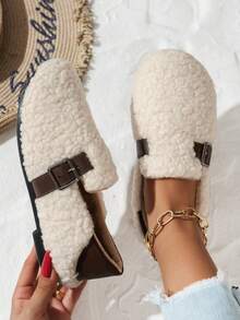 2025 Winter Faux Fur Slippers For Women, Indoor Anti-Slip Warm Winter Shoes With Thick Soft Sole & Plush Lining