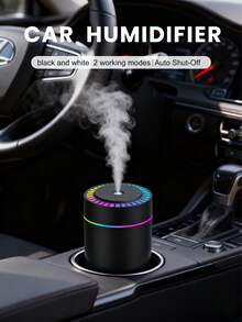 1 Pc 180ml Car Air Freshener & Mini Humidifier With Color Night Light,It Has An Auto-Off Timer, - 2 Modes, Quiet, Portable.Refillable With Essential Oils, For Auto Office Home Bedroom - PY02 - View 5