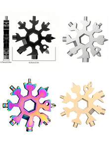 18-In-1 Snowflake Pattern Multi-Function Tool, Stainless Steel Wrench Set, Includes Flathead And Screwdrivers, Portable Keychain Multi-Tool, Suitable For Daily Use, Compact , Highly Practical, Ideal For Men, Also A Unique Gift For DIY Enthusiasts And Outdoor Lovers, Suitable For Valentine's Day, Thanksgiving, And New Year, 1pc - Multicolor - View 7