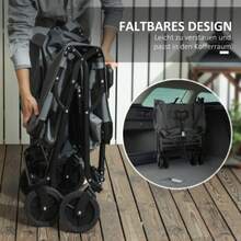 Outsunny Garden Cart, 120 Kg Load Capacity, Foldable Transport Cart With Removable Cover, 160 Litres, Dark Grey - Dark Grey - View 5