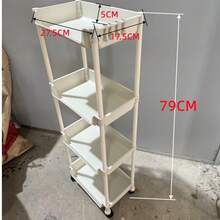 1pc New Thickened Small Trolley Storage Rack, Household Snack Floor-Standing Multi-Layer Living Room Storage Bookshelf, Mobile Kitchen Fruit & Vegetable Basket Shelf, Also Suitable For Kitchen Storage - Multicolor - View 11