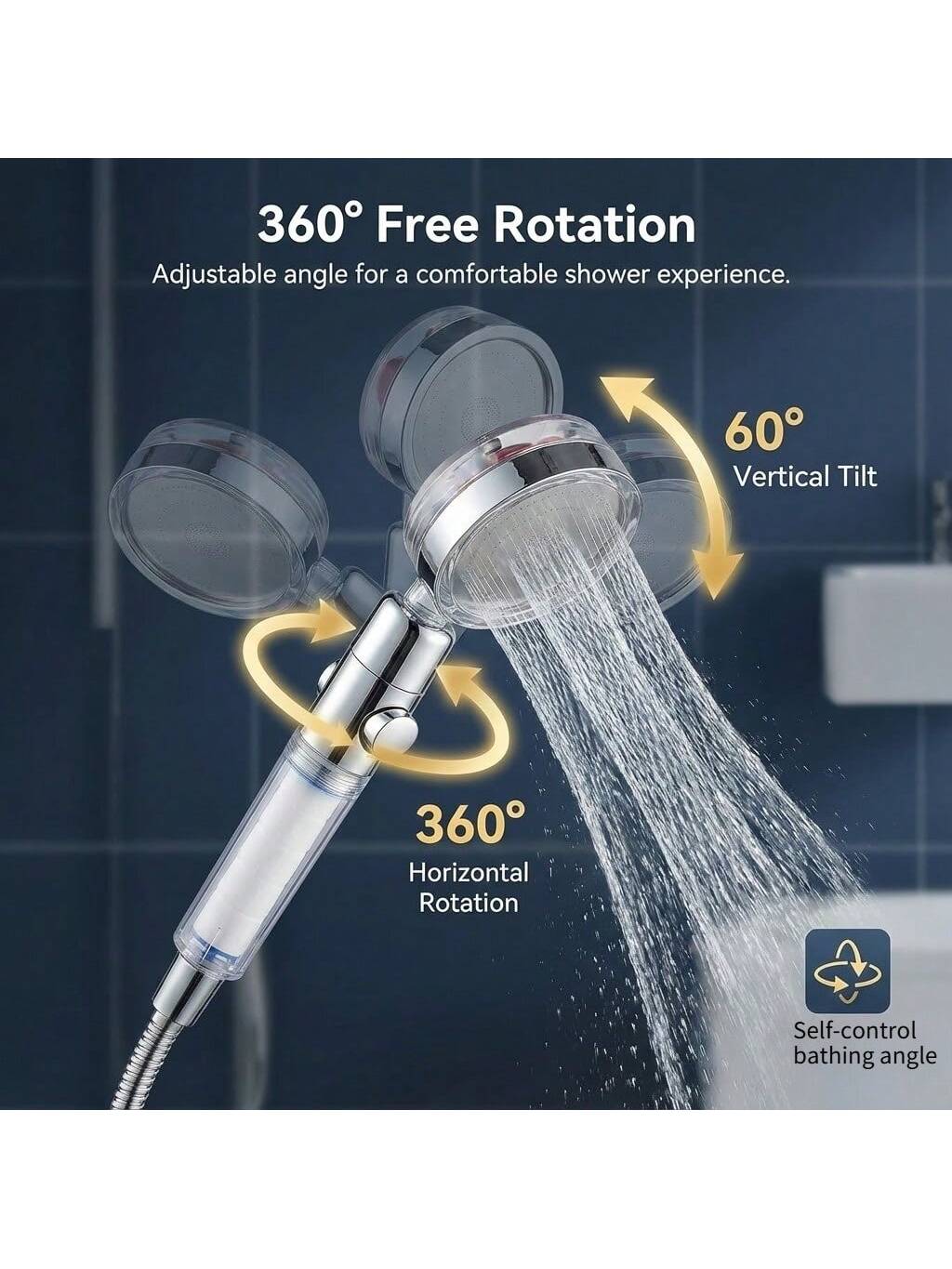 رأس دش يدوي عالي الضغط موفر للمياه مع فلاتر – رأس...