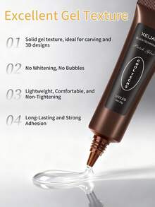 XEIJAYI 1/3/6pcs 20g Solid Nail Glue - Nail Sticker Dedicated Gel, 3D Stereoscopic Nail Adhesive, Super Strong Solid Nail Glue (With Spoon), Requires UV LED Lamp - Multicolor - View 8