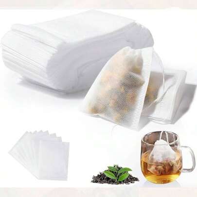 600 Pcs Bolsitas de T/Caf Suelto, Bolsas de Filtro de Te Desechables con Cordn, Bolsas de T Vacas para Suelto, Bolsas de  Blancas Rellenables para Hierbas,  Perfumados, Granos, Caf