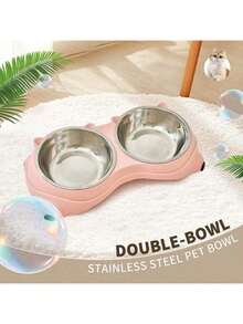 Double Stainless Steel Pet Bowl Set,  Base And Easy To Clean For Cats And Dogs, Indoor And Outdoor UseMacaron Stainless Steel Pet Bowl - 1.2L - View 1