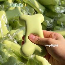 1pc Milky Green Bone Shaped Slow Rebound Squeeze Toy - Soft Stress Relief Fidget Toy, Slow Rebound Sensory Squeeze Toy, Relieve Anxiety, Cute Desktop Decor & Gift For Teens And Adults - Multicolor - View 5