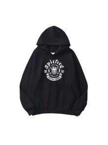 Men's Outdoor Sports Sweatshirt Simple Personality Pattern Printing Long-Sleeved Pullover Hoodie Fashion Matching Items - Black - View 1