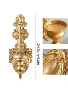 Set di 2 candelabri da parete vintage nordici in metallo, perfetti per la decorazione della casa, l'arredamento con candelabri e gli accenti della stanza - Portacandele da parete in stile europeo, 2 pezzi - Visualizzare 2