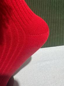 A Pair Of Red 3D Lantern Children's Socks For Boys And Girls, Featuring A Warm, Windproof, And Festive Style Suitable For Daily Wear In Autumn And Winter, As Well As New Year And Spring Festival Outfits. Perfect As A Gift For Kids - Red - View 10