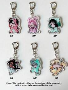 Móc khóa acrylic 1/6, phụ kiện anime, mặt dây chuyền điện thoại hoạt hình, móc khóa xe hơi, trang trí ba lô học sinh, phụ kiện túi đựng đồ biểu diễn Alien, móc khóa thú nhồi bông hoạt hình, phụ kiện túi quà tặng ngày lễ, dây đeo có ngăn đựng thẻ ID, mặt dây chuyền phụ kiện xe hơi - Nhiều màu - Xem 4