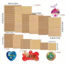YITAPE Single-Sheet Resin Letter Stickers, Resin Scrapbook Supplies, Small Letter Stickers, Alloy Letter And Number Stickers, Self-Adhesive, Gold And Silver. - Multicolor - View 7