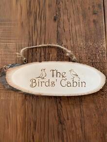 Personalised Log Slice Hanging Door Plaques Sign - Choose Your Own Message - Multicolor - View 7