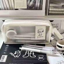 1pc Hot Selling Anime, Peanut Comics, Cartoon Anime Peripheral, High Aesthetic Pencil Case, Korean Version, Double-Layer Large Capacity, High Aesthetic Value, Simple Small Gifts For Junior High School Students, Small Gifts For Friends And Family,New Year's Gift, Valentine's Day Gift, Easter Gift,Stochastic Style - Multicolor - View 4