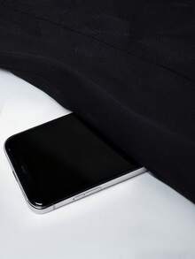 HOMEYEE 立领长袖刺绣撞色复古休闲度假优雅商务中长款开衫外套 黑色 春季 - 黑色 - 查看 7