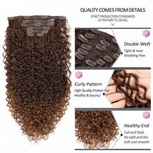 18/20/24/26 Inch Kinky Curly Clip In Hair Extensions, Double Weft Full Head Japanese Heat Resistance Fiber Synthetic Curly Hair Extensions For Women 7pieces - Multicolor - View 3