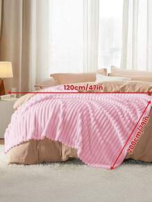 1pc Flannel Blanket - Soft & Rustic Striped Blanket, Luxurious Style, Easy Care, Lightweight & Versatile, Available In Multiple Colors & Sizes, Suitable For Winter, All Season Use, Multipurpose As Sofa/Bed Throw, Party Decor, Machine Washable, 280gsm