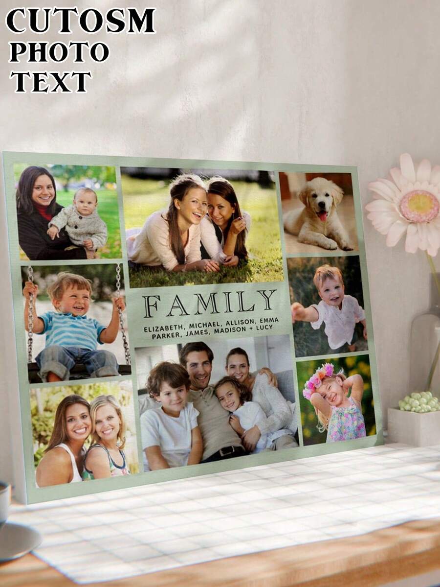 1 pièce Impression de photos personnalisées sur canevas - Art mural personnalisé pour la chambre, le salon, le mariage, les animaux de compagnie, la famille, les couples, les amis, art mural encadré, cadeau de Noël, cadeaux d'anniversaire, cadeaux pour la fête des mères, cadeau pour la fête des pères - Photos-1 - Voir 1