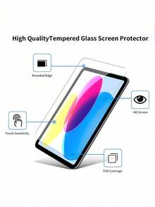 2pcs Screen Protector Film, Compatible With 10th/11th Generation IPad (7.9/8/9.7/10.2/10.5/10.9/11/12.9/13 Inch), IPad Air/Pro (2016/2017/2018/2019/2020/2021/2022/2023/2024/2025), IPad M2/M3/M4, High Definition, Scratch-Resistant, Anti-Fingerprint, Easy Installation, Shatterproof, Bubble-Free, Tempered Glass Material - Clear - View 9