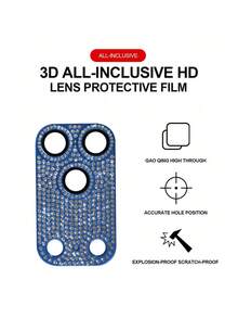 镶钻相机镜头保护膜，兼容 17/17 Pro Max/17 Pro/17 Air系列，高清，易于安装，抗冲击，耐磨，高硬度，色彩闪亮，完美贴合，适用于日常、办公、居家等各种场合。这款闪亮水晶防水防震防摔防刮花的手机摄像头保护膜，让您的手机镜头更加清晰美观。 - 深藍 - 查看 4