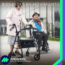 MEDICAL STORE Andadera Con Rueda De 6 Pulgada Rollator Andador De Acero Equipo De Rehabilitación Para Adultos Mayores Andador Rodante Para Personas Mayores Con Frenos De  Andador Plegable Para Apoyar A Una Persona Soporta hasta 135 Kg (Flama Verde) - Flama Azul - Ver 8
