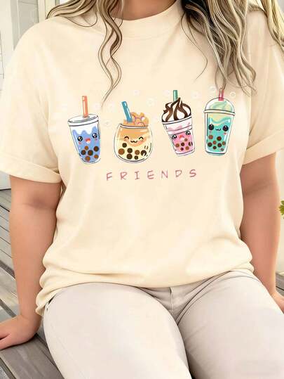 Áo thun tay ngắn in hình trà sữa ngọt ngào và dễ thương dành cho nữ, thoải mái và thoáng khí, trang phục thường ngày mùa hè, thích hợp mặc hàng ngày, đi chơi, dự tiệc, đi học, tham dự lễ hội âm nhạc, đi nghỉ, đi làm. Có thể làm quà tặng cho gia đình, bạn trai, bạn gái, bạn bè, quần áo mùa hè cho bé gái