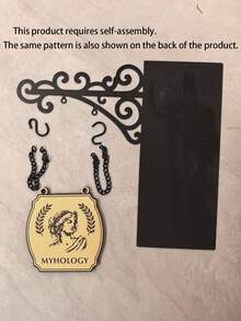 1件装 YOPPIX 书角酒馆标志牌 - 中世纪风格书架装饰，带悬挂支架，趣味书籍类型分隔牌，适用于家庭图书馆、书架整理和阅读角装饰