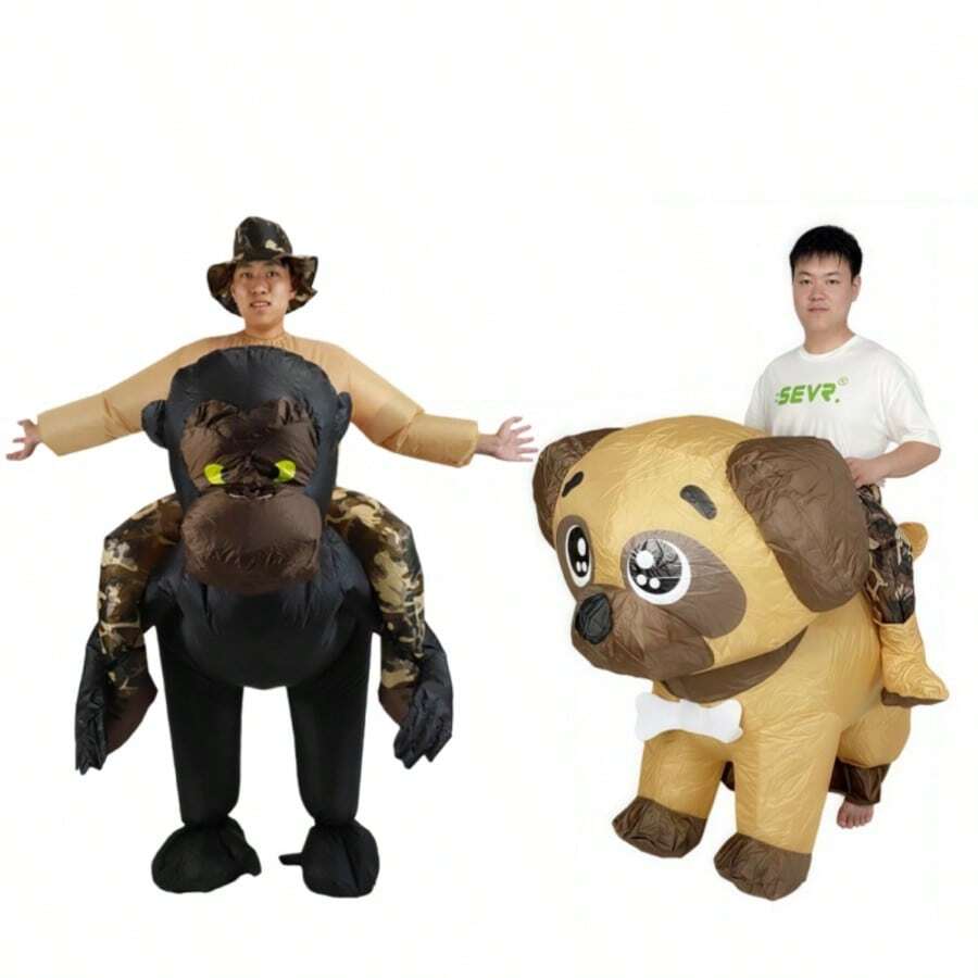 Traje inflable de estilo de perro ciclista para adultos, disfraz de gorila para fiestas, actuaciones y accesorios