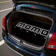 1pc "MOMO" Printed Heavy Duty Car Trunk Mat, Non-Slip Surface And Splash-Proof Design - Fits Most Vehicles, Black & Red Striped Cargo Liner, Dust-Proof And Easy To Clean Trunk Protector, Scratch-Resistant And Leak-Proof, Ideal Christmas/Halloween Gift - Compatible With SUV, Sedan, Hatchback, SUV Dedicated Trunk Liner