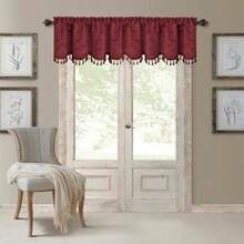 Cenefa para Ventana Home Fashions de Damasco con Bolsa para cortinero y borlas, 132 cm de Ancho x 48 cm de Largo, Color Azul (1 Cenefa), , 52" x 84" (1 Panel), 1, 1(48.3An x 132.1Al cm (1 Paneles) Rojo) - Multicolor - Ver 1