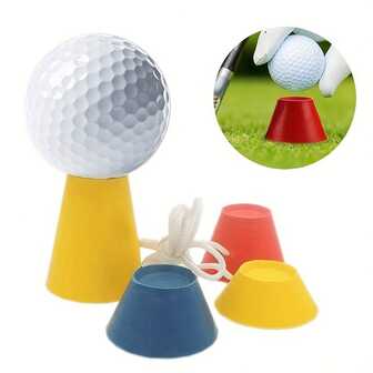 Juego de 4 soportes para pelotas de golf - Material de goma resistente, base antideslizante, soporte para pelotas de golf de múltiples alturas adecuado para condiciones frías - Varios colores