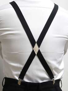 弹性吊带，纯色，男女通用吊带 - 黑色 - 查看 3