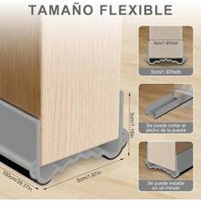 Guardapolvo para Puerta, Burlete y Cubre Polvo para Puerta, Fcil Instalacin, Silicn Premium para Puertas Interiores/Exteriores, para Hogares y Oficinas Gris, Talla nica - Gris + Talla única - Ver 8
