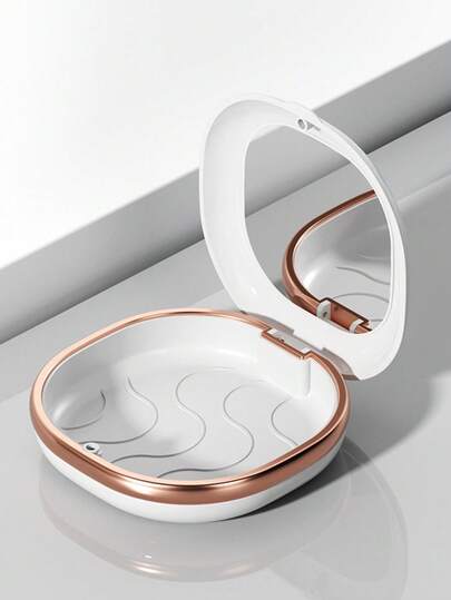 Portable Dental Retainer Case With Mirror, Compact And Stylish Holder For Braces, Aligners, Orthodontic Retainers, Convenient For Travel