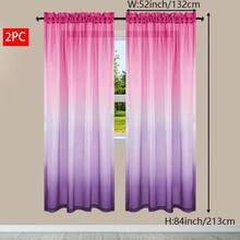 2pcs Modern Gradient Semi-Sheer Curtains, Semi-Transparent Curtains Suitable For Balcony, Bedroom And Living Room Home Decor, Multiple Gradient Colors