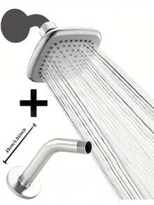 4-Inch Square High Pressure Shower Head, A Fashionable And Multifunctional Bathroom Shower Head. It Is Powerful And Luxurious, Equipped With Small Silicone Nozzles And A Detachable Handheld Shower Head. - Multicolor - View 16
