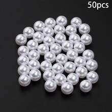 100pcs/Pack ABS Faux Pearl Beads, Hole-Less, For DIY Jewelry Making, Suitable For Bracelets, Necklaces, And Crafts - Pure White/pearl - View 17