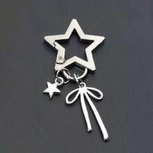 新款不锈钢金色口红网袋挂饰，时尚口红袋吊坠，钥匙扣配饰，女孩礼物，精致口红装饰吊坠，蝴蝶结钥匙扣，闪亮派对礼物（青少年适用） - 彩色 - 查看 8