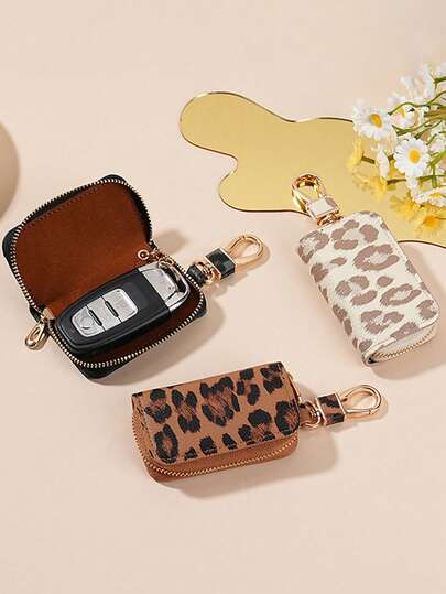 1个豹纹钥匙扣 - 时尚实用，轻巧便携，适用于车钥匙、派对和礼品，汽车钥匙扣 | 时尚钥匙扣 | 耐用钥匙扣，汽车钥匙扣配件，钥匙扣袋，汽车钥匙扣，旅行必备，派对用品，时尚包包配件，便携设计，钥匙扣袋，派对策划，礼品购物