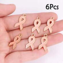 10pcs Alloy Love Ribbon Enamel Pendant Breast Cancer Mark Awareness Charms For Diy Jewelry Making Mobile Phone Case Decor Accessories - Multicolor - View 21