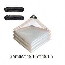 Transparente wasserdichte Plane, wasserdichte Regenschutzabdeckung, strapazierfähige ölhaltige Abdeckfolie, klare Vinyl-Planen mit Ösen - Plane mit Ösen, wasserdicht & windundurchlässig, reißfest und unzerreißbar für Garten, Balkon, Terrasse, Markisen, Winterpflanzenabdeckung, Gewächshaus, Camping-Ausrüstung, für den Außenbereich - transparent - Übersicht 18