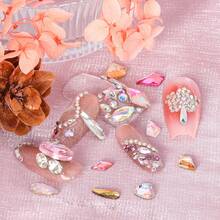 Sparkling Mixed Shape Mixed Sizes Nail Art Rhinestones 20+ Colors 100 Pcs Per Bag Premium Quality Flatback Gems For Nail Design, DIY Crafts, Gel & Acrylic Nails Multi-Faceted, Hearts, Stars, Fancy Shapes - Multicolor - Bright Red - View 5